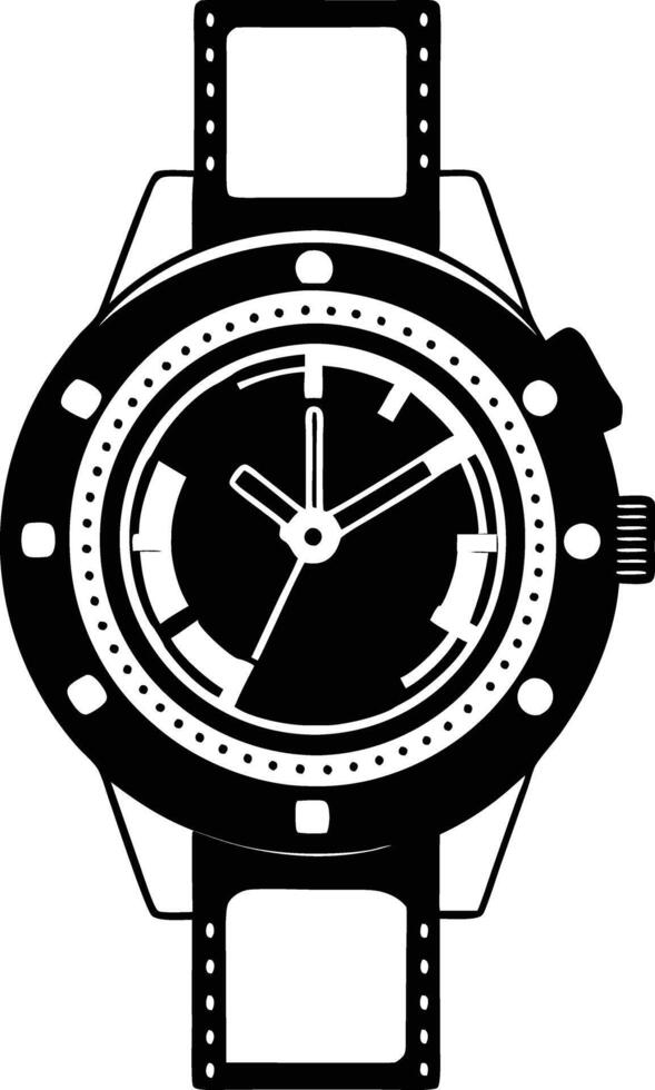 Hand watch illustration black and white 47484937 Vector Art at Vecteezy