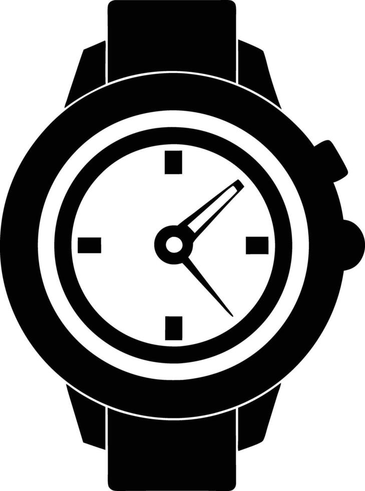 Hand watch illustration black and white vector