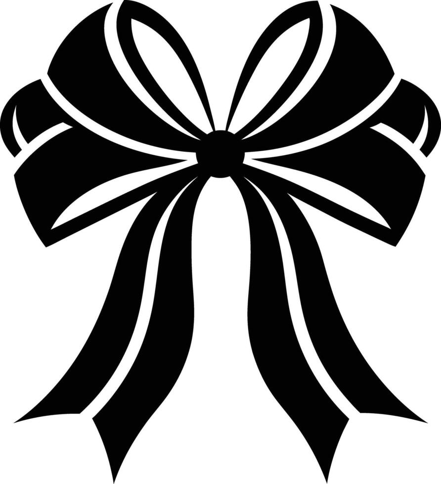 Gift Ribbon llustration black and white vector