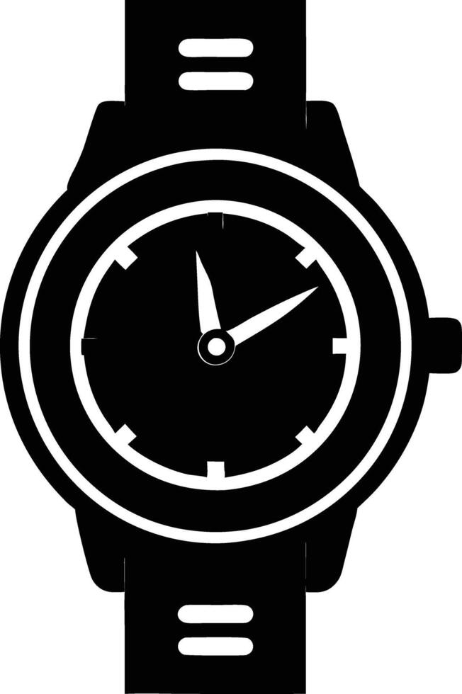 Hand watch illustration black and white vector