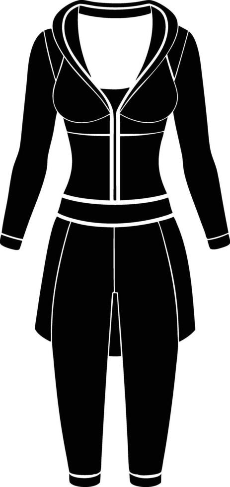 Women Full Outfit Dress illustration black and white vector