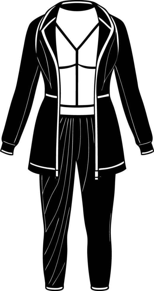 Women Full Outfit Dress illustration black and white vector