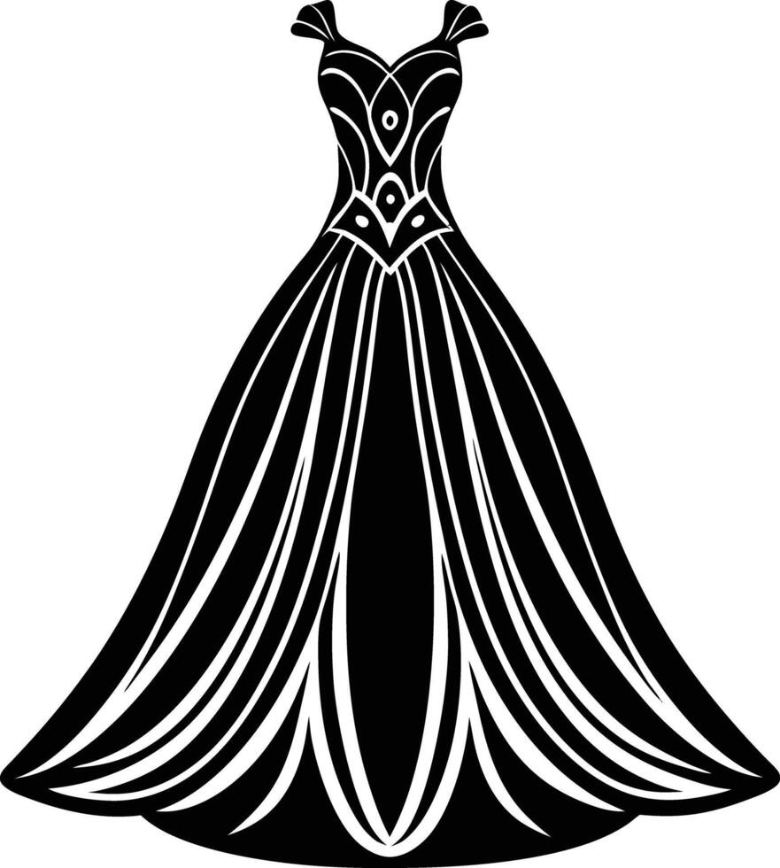 women dress illustration black and white vector