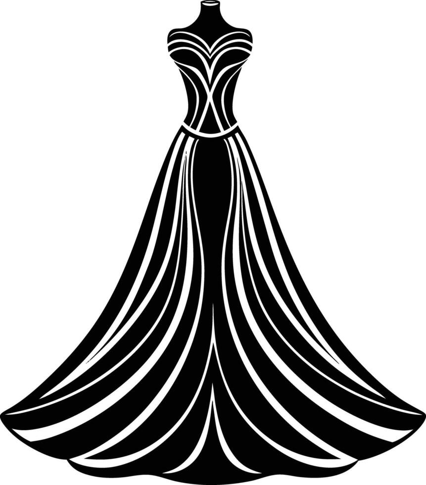 women dress illustration black and white vector