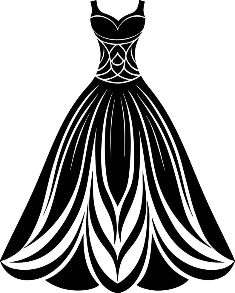 women dress illustration black and white vector