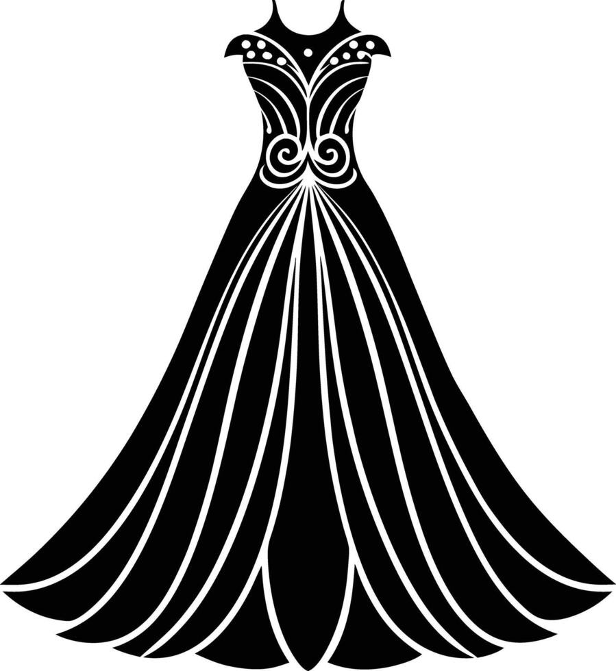 women dress illustration black and white vector