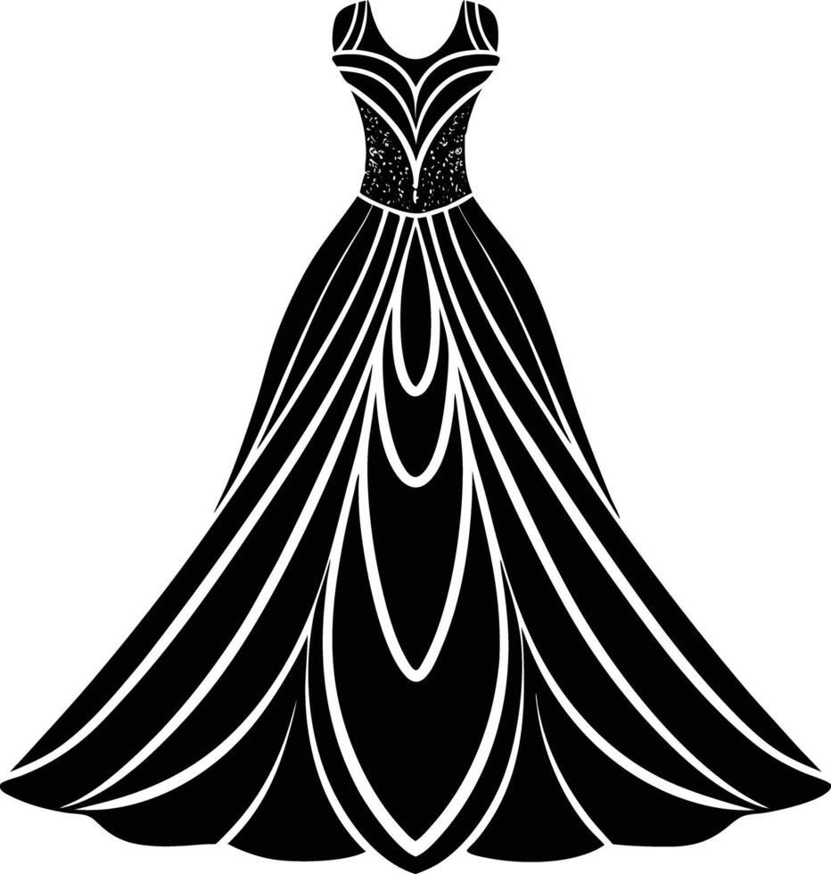 women dress illustration black and white vector