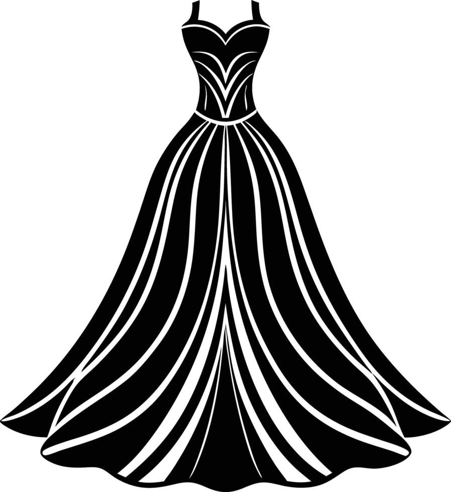 women dress illustration black and white vector