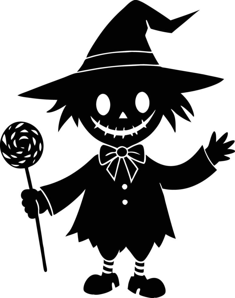 Cute hallowen charecter with candy illustration vector