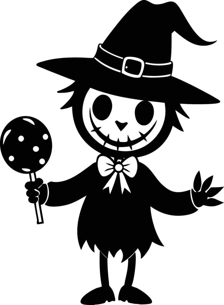 Cute hallowen charecter with candy illustration vector