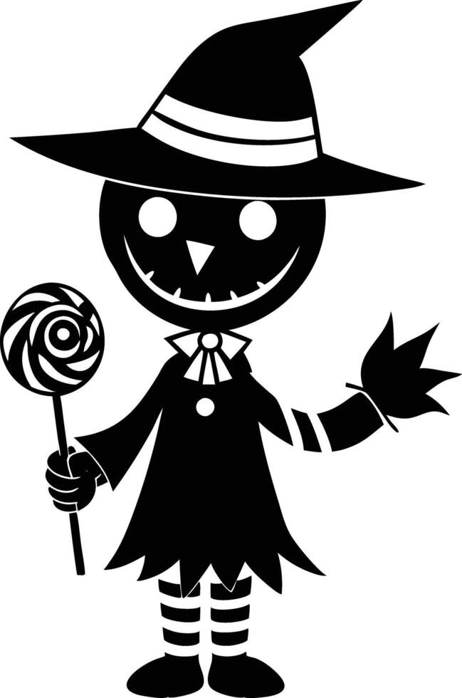 Cute hallowen charecter with candy illustration vector