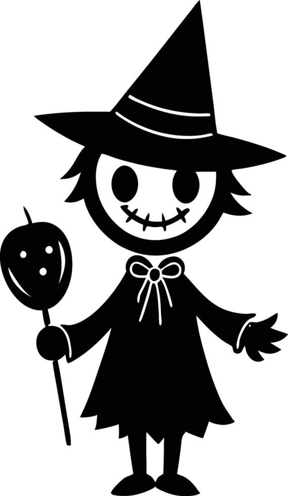 Cute hallowen charecter with candy illustration vector