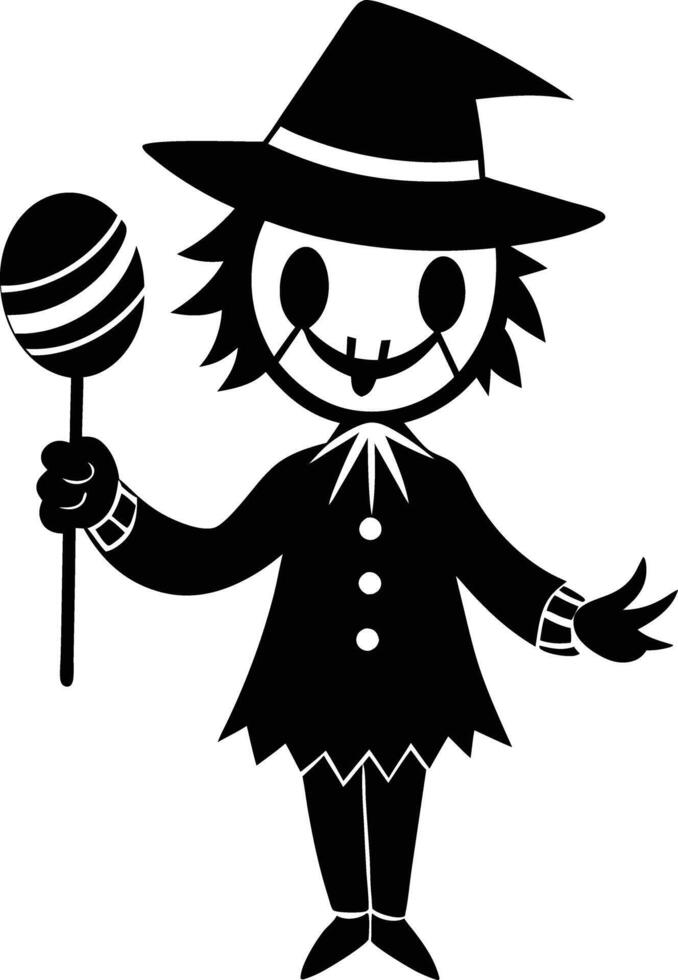 Cute hallowen charecter with candy illustration vector