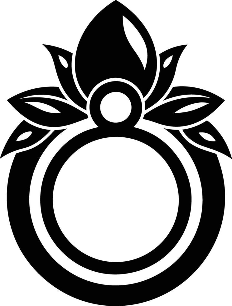 Women Decorative finger ring illustration black and white vector