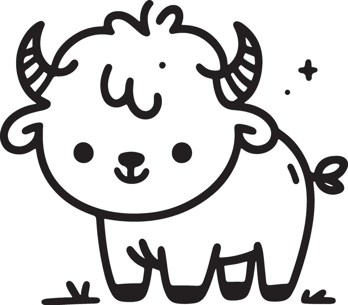 Cute Cartoon Animal Doodle playful and minimal vector
