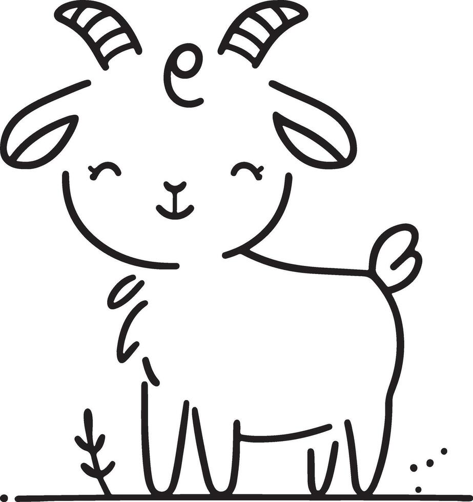 Cute Cartoon Animal Doodle playful and minimal vector