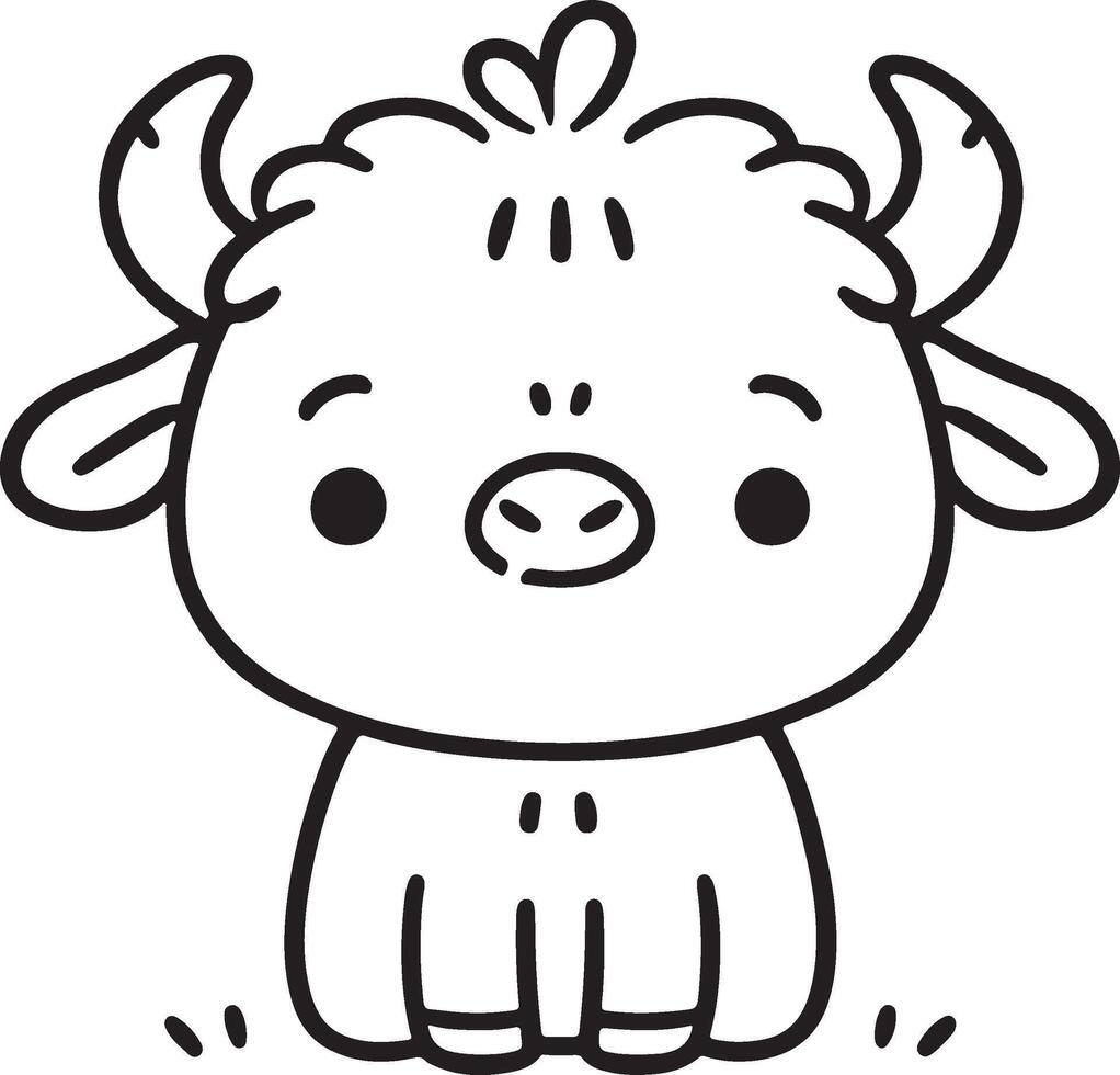 Cute Cartoon Animal Doodle playful and minimal vector