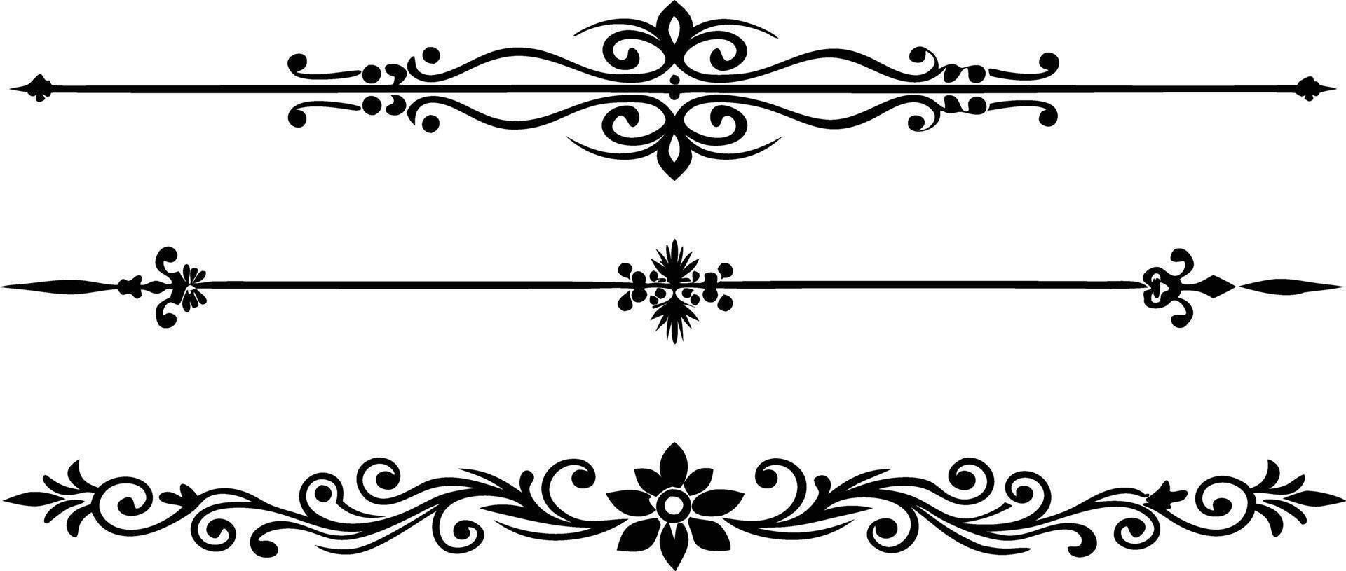 set of decorative divider elements illustration black and white vector