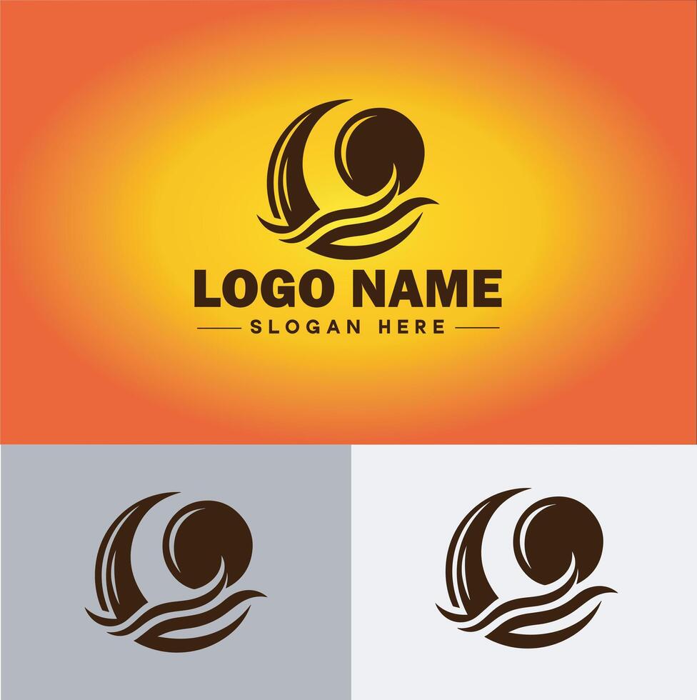 Moon logo icon for business brand app icon stars Moon Night bed logo template vector