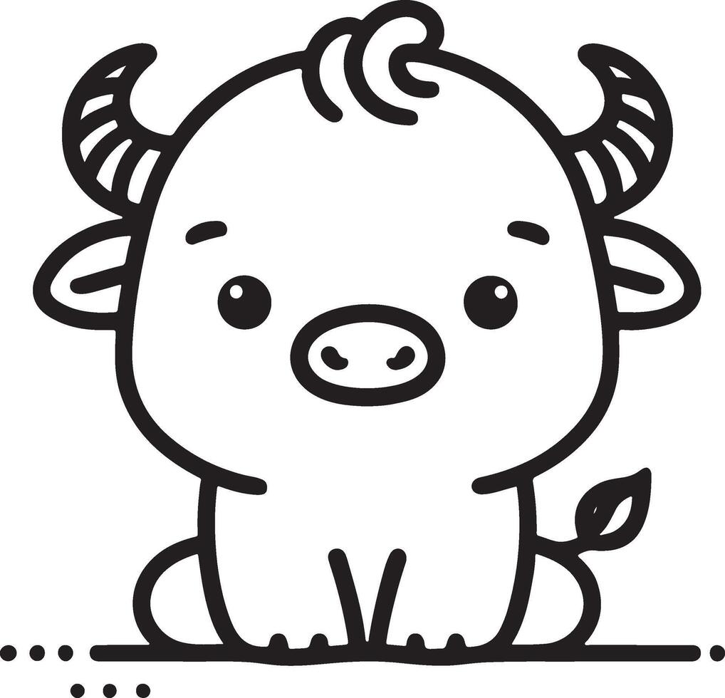 Cute Cartoon Animal Doodle playful and minimal vector