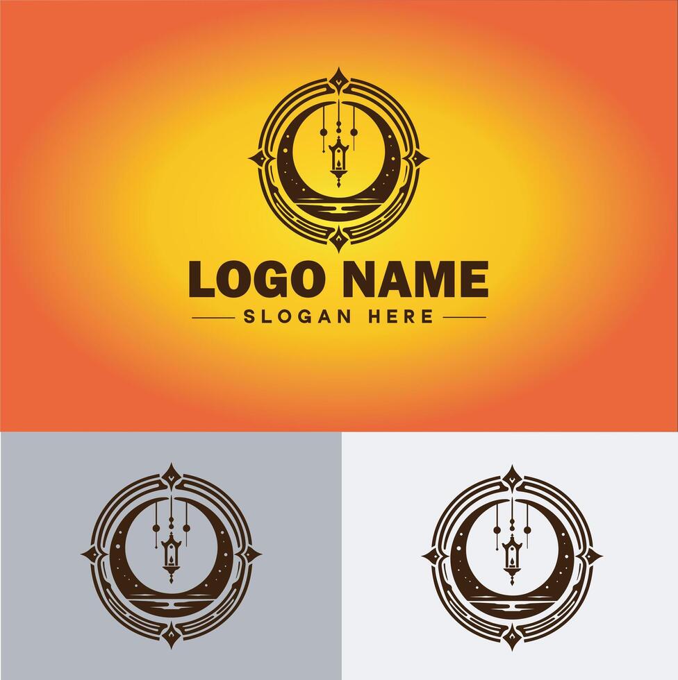 Moon logo icon for business brand app icon stars Moon Night bed logo template vector