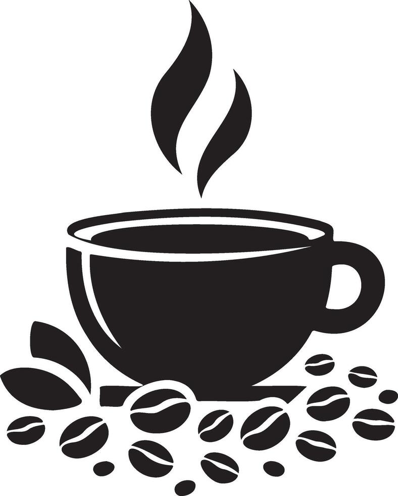 Coffee Cup and Beans Caffeine, Brew, Cup, Beans, Aroma, Hot, Drink, Roasted, Cafe vector