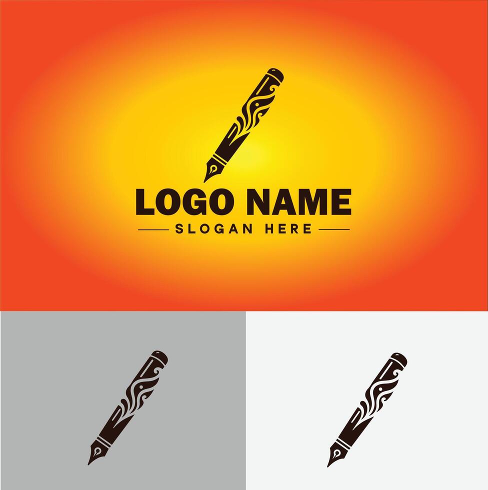 Pen write pencil logo icon for business brand app icon School Education University College Academic Campus pen logo template vector