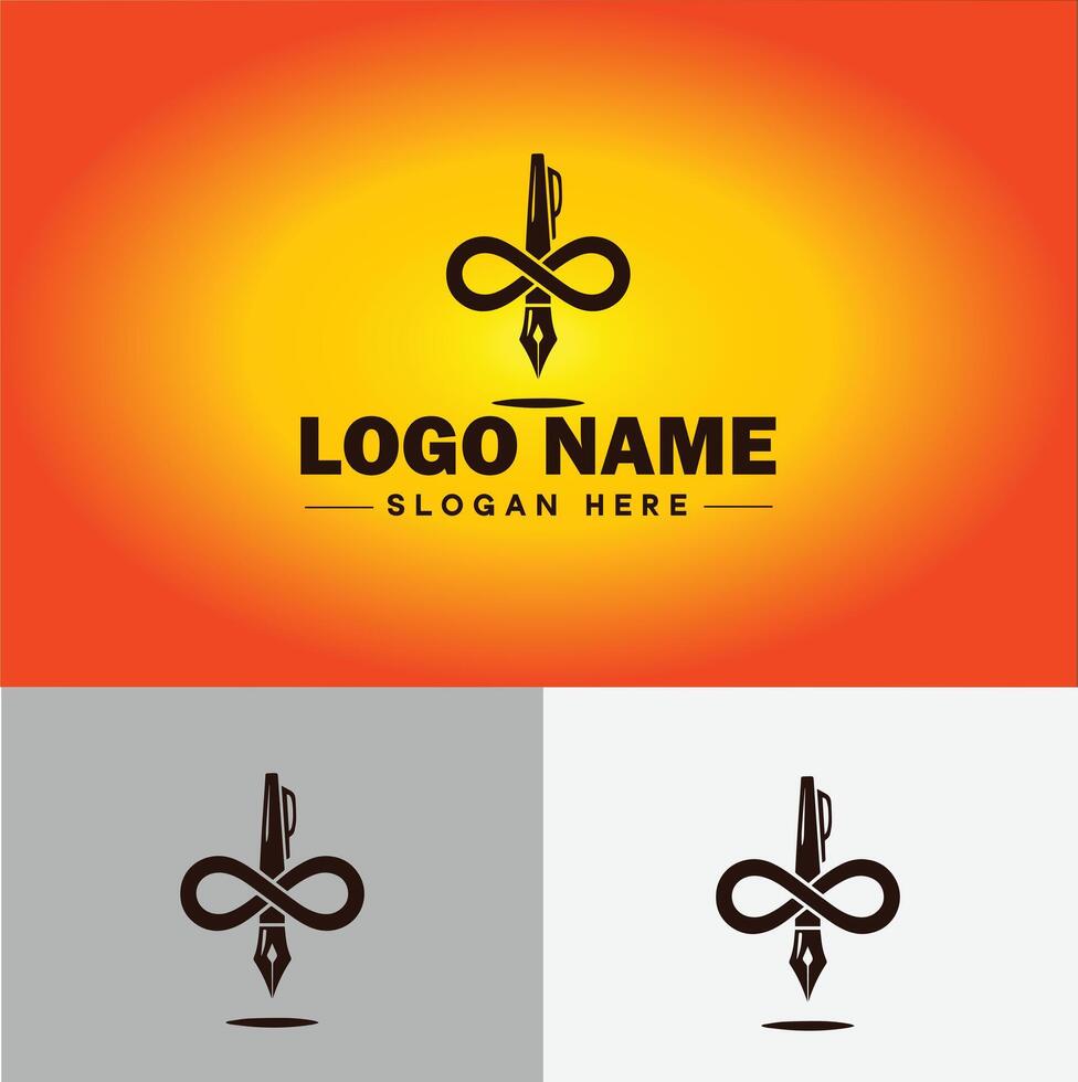 Pen write pencil logo icon for business brand app icon School Education University College Academic Campus pen logo template vector