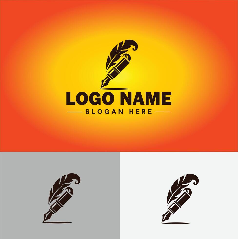 Pen write pencil logo icon for business brand app icon School Education University College Academic Campus pen logo template vector