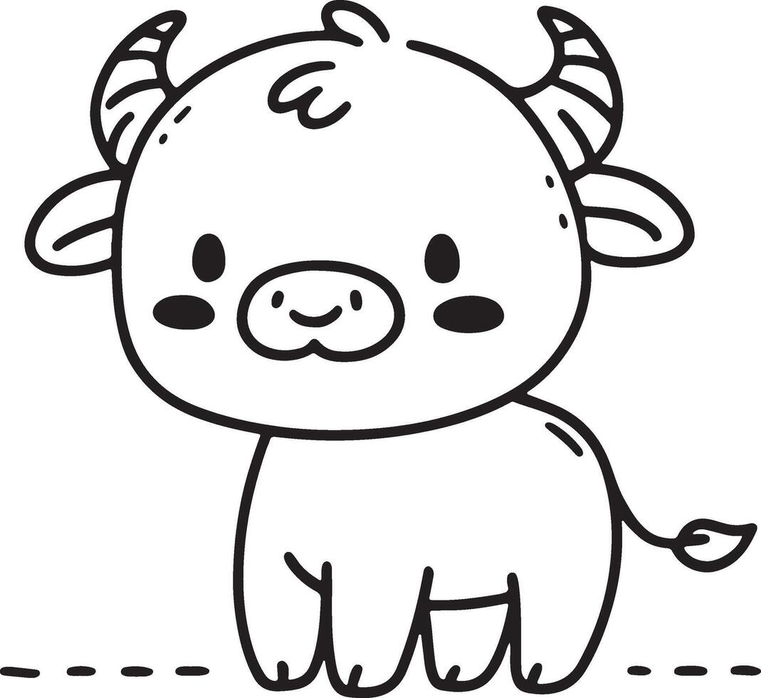Cute Cartoon Animal Doodle playful and minimal vector