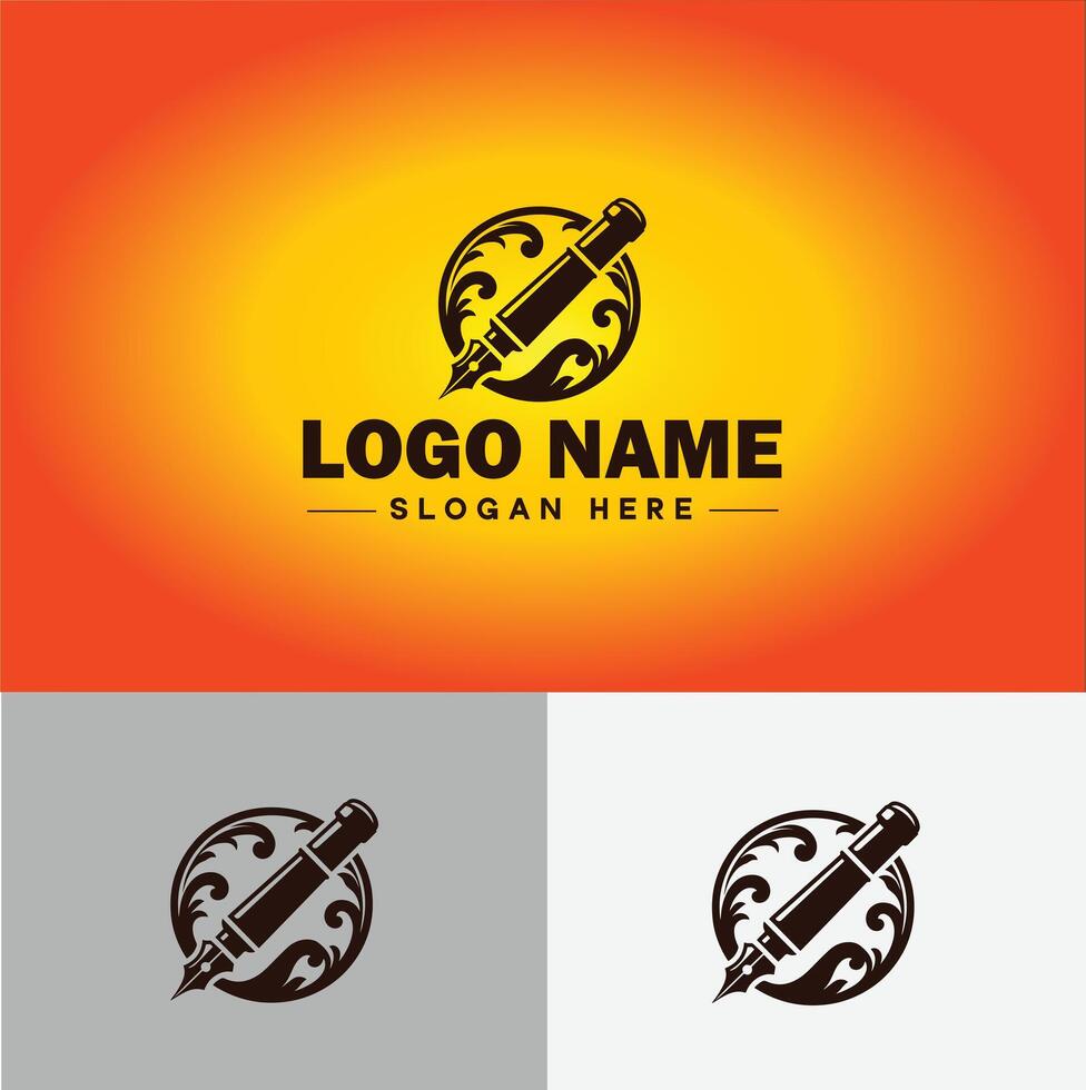 Pen write pencil logo icon for business brand app icon School Education University College Academic Campus pen logo template vector