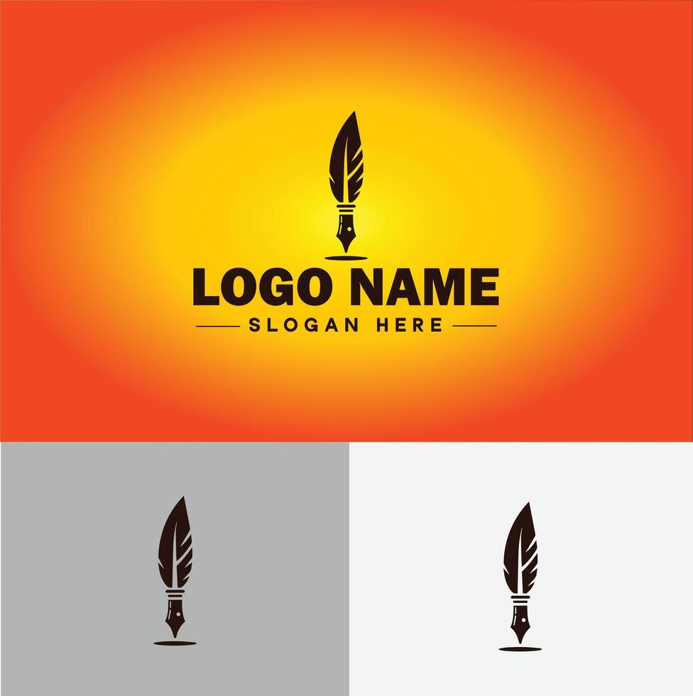 Pen write pencil logo icon for business brand app icon School Education University College Academic Campus pen logo template vector