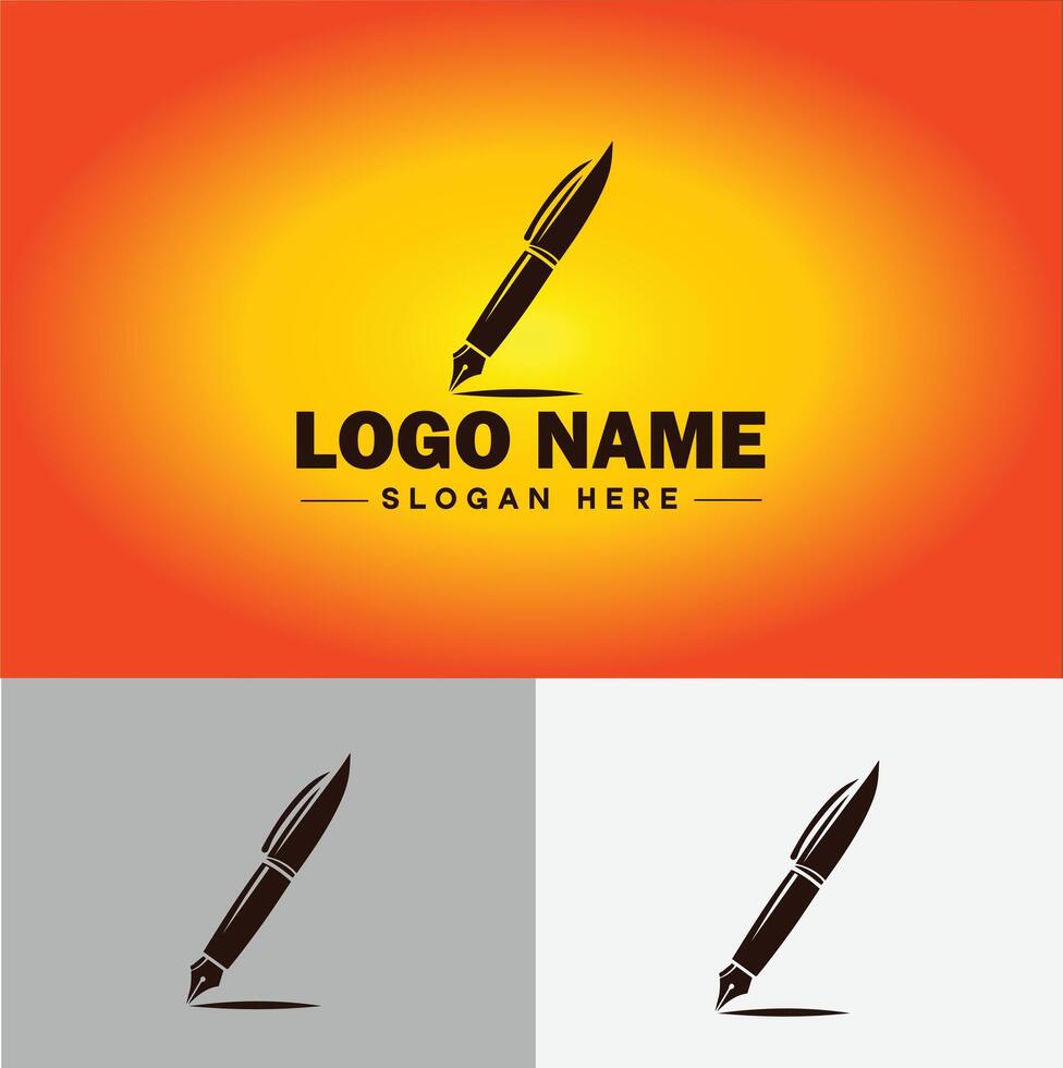 Pen write pencil logo icon for business brand app icon School Education University College Academic Campus pen logo template vector