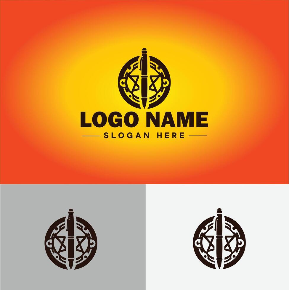 Pen write pencil logo icon for business brand app icon School Education University College Academic Campus pen logo template vector