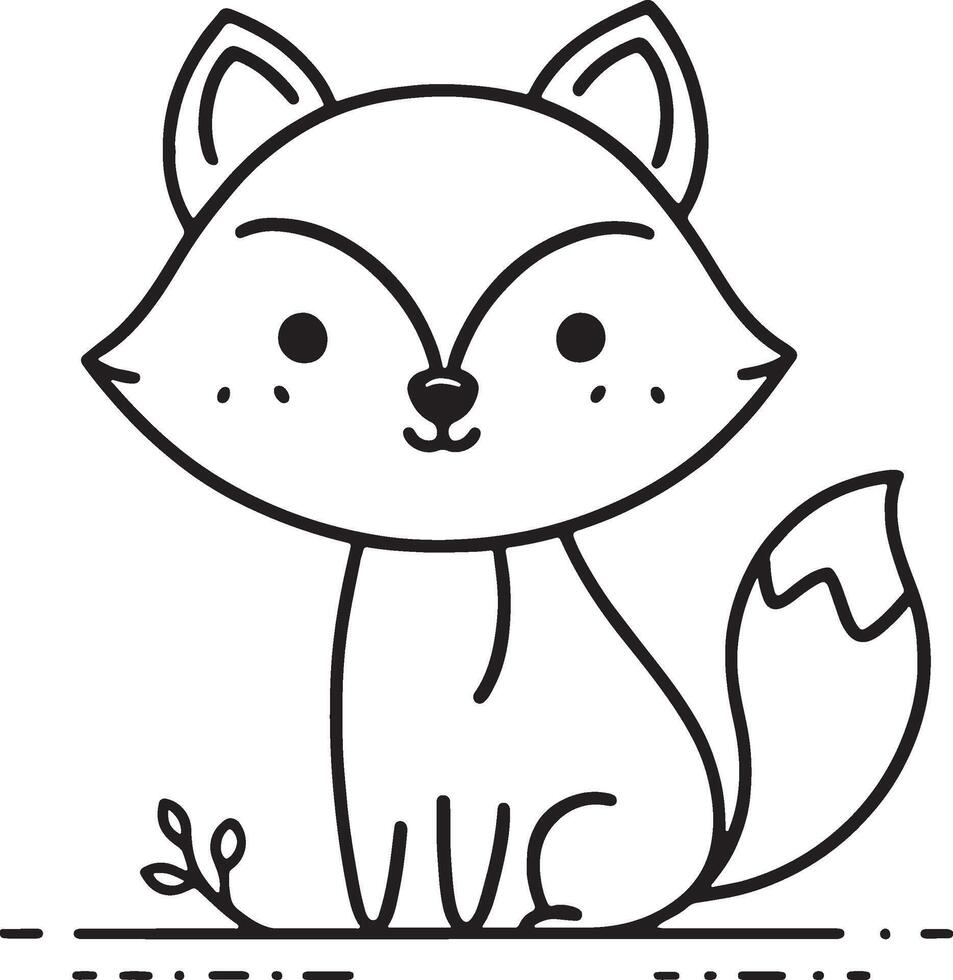 Cute Cartoon Animal Doodle playful and minimal vector