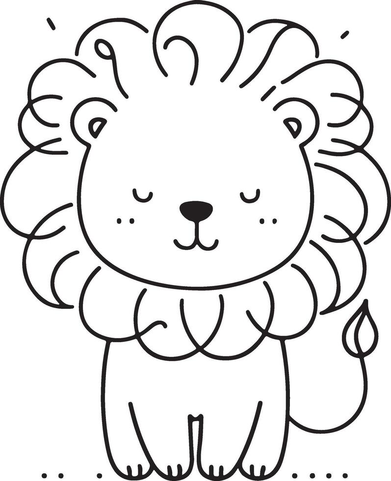 Cute Cartoon Animal Doodle playful and minimal vector