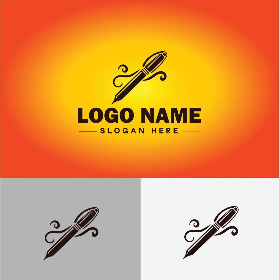 Pen write pencil logo icon for business brand app icon School Education University College Academic Campus pen logo template vector