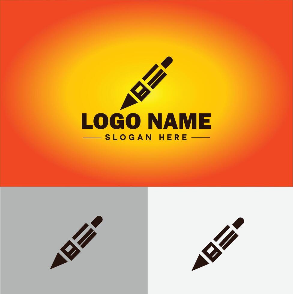 Pen write pencil logo icon for business brand app icon School Education University College Academic Campus pen logo template vector
