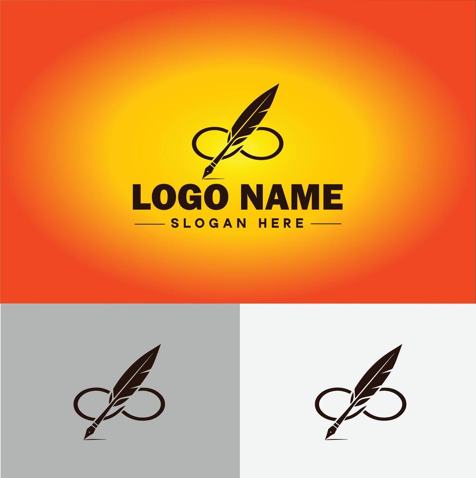 Pen write pencil logo icon for business brand app icon School Education University College Academic Campus pen logo template vector