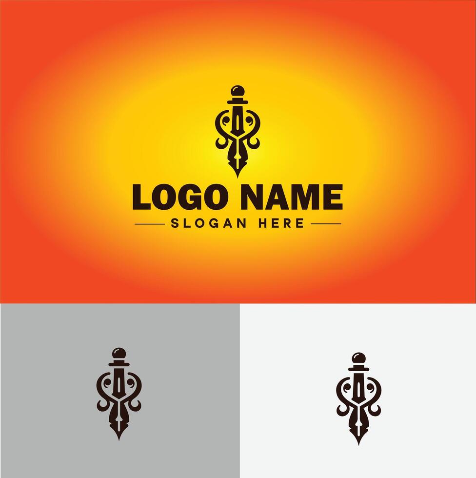 Pen write pencil logo icon for business brand app icon School Education University College Academic Campus pen logo template vector