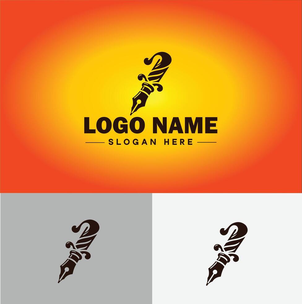 Pen write pencil logo icon for business brand app icon School Education University College Academic Campus pen logo template vector