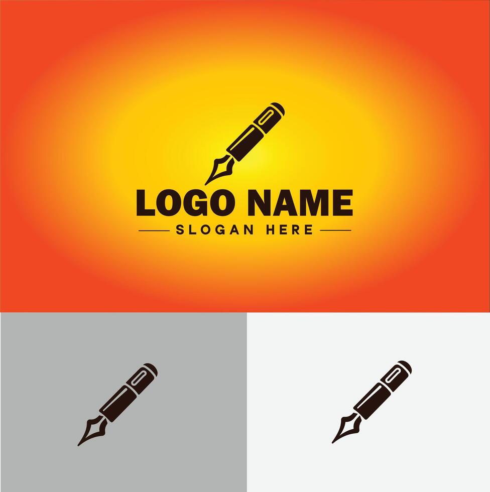 Pen write pencil logo icon for business brand app icon School Education University College Academic Campus pen logo template vector