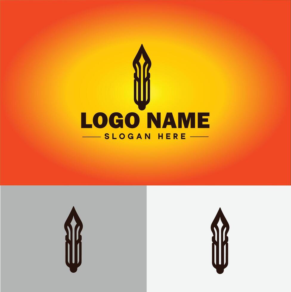 Pen write pencil logo icon for business brand app icon School Education University College Academic Campus pen logo template vector