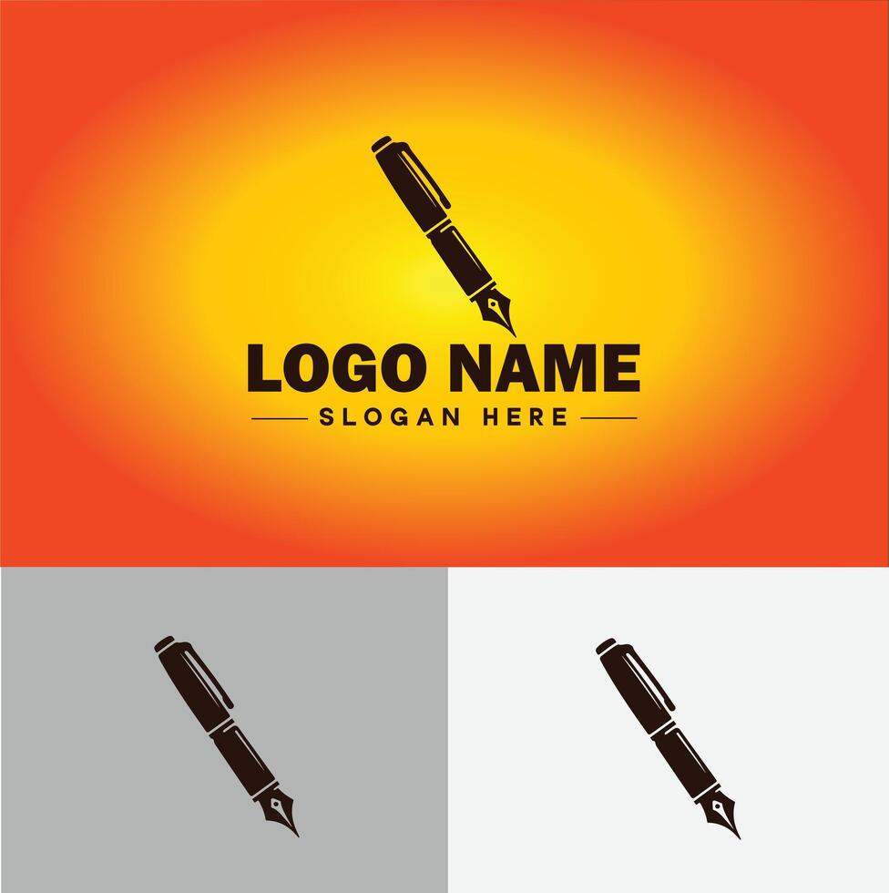 Pen write pencil logo icon for business brand app icon School Education University College Academic Campus pen logo template vector