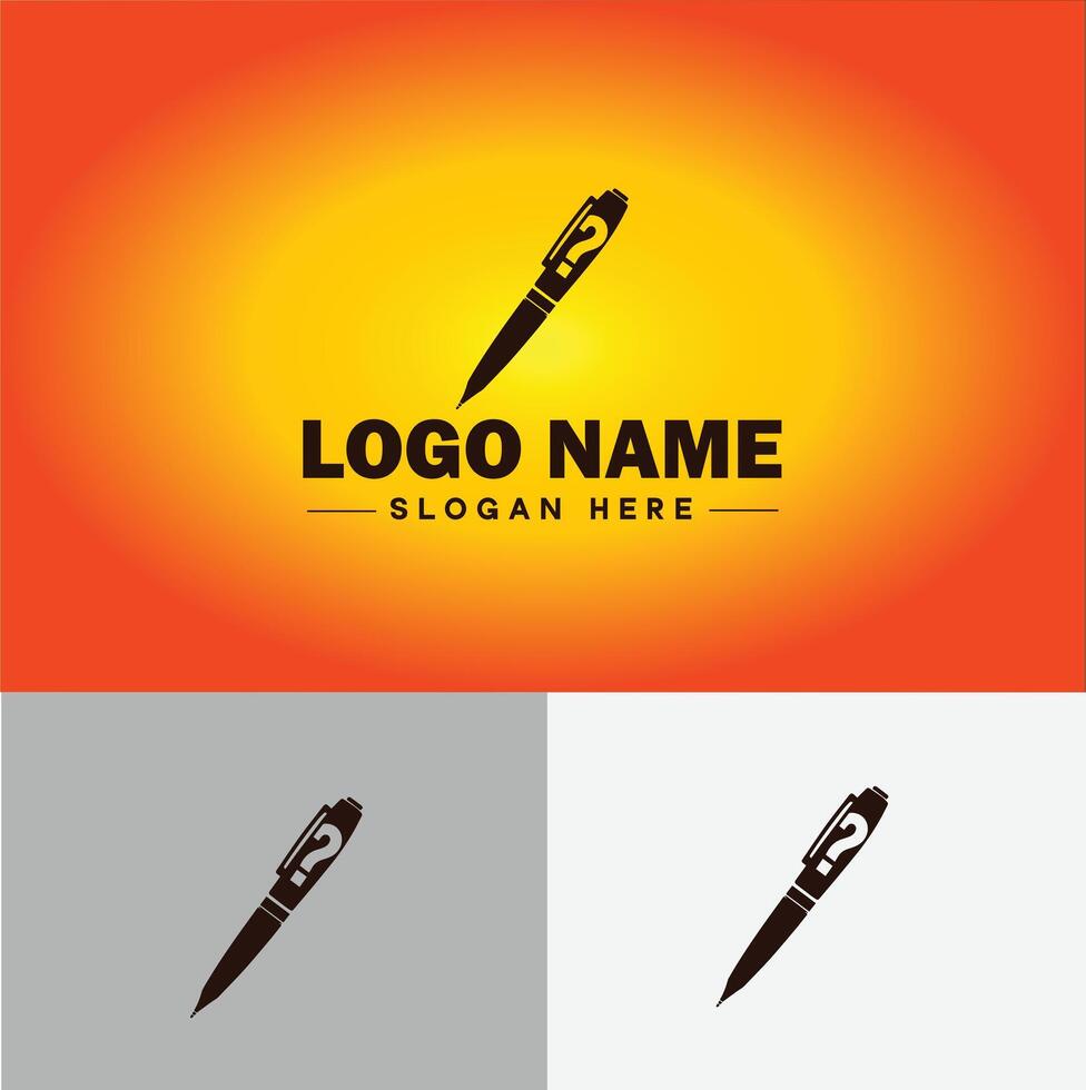 Pen write pencil logo icon for business brand app icon School Education University College Academic Campus pen logo template vector