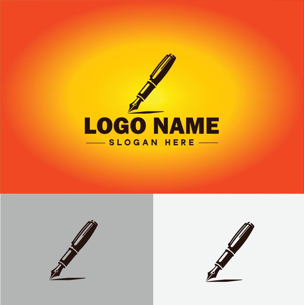 Pen write pencil logo icon for business brand app icon School Education University College Academic Campus pen logo template vector
