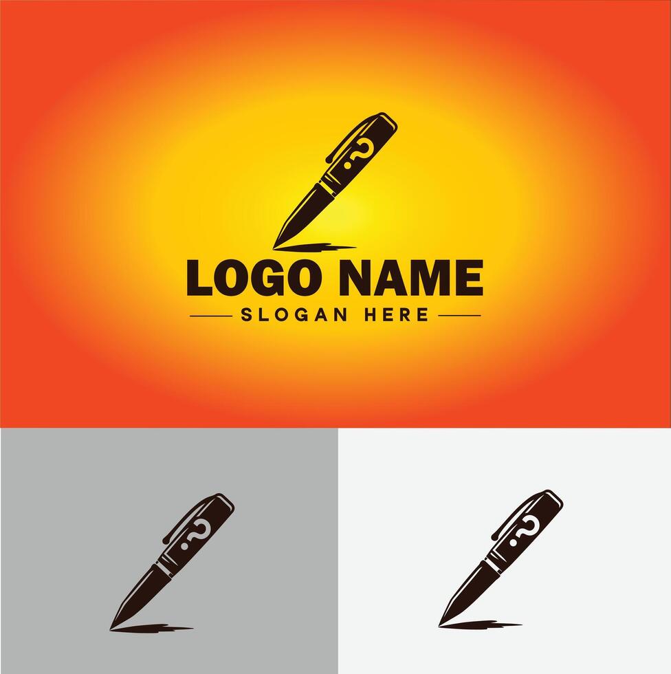 Pen write pencil logo icon for business brand app icon School Education University College Academic Campus pen logo template vector