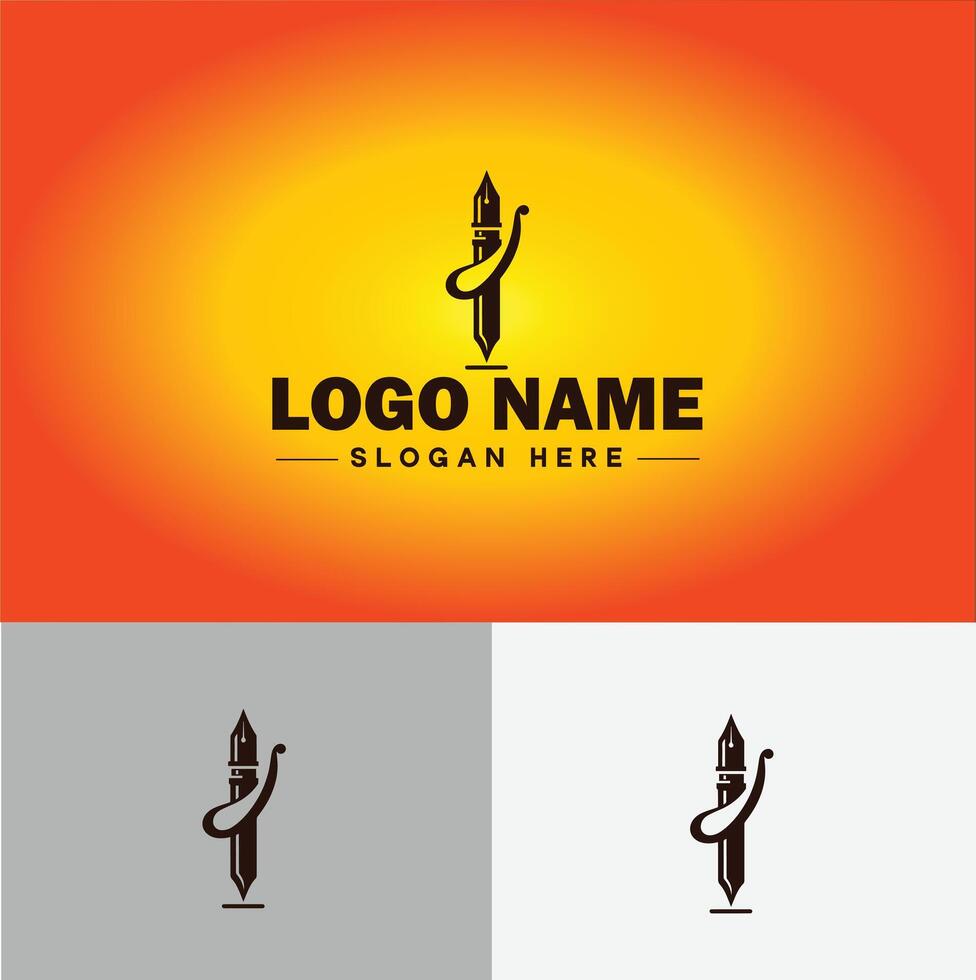 Pen write pencil logo icon for business brand app icon School Education University College Academic Campus pen logo template vector