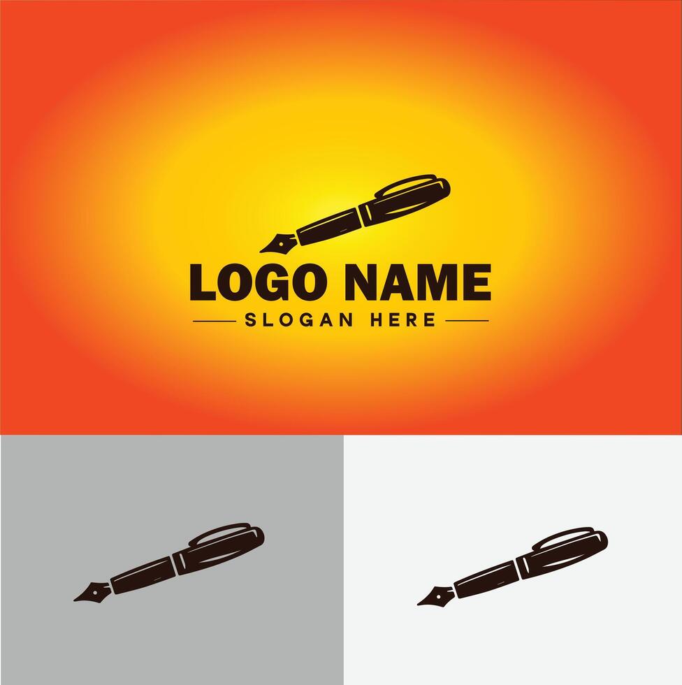 Pen write pencil logo icon for business brand app icon School Education University College Academic Campus pen logo template vector