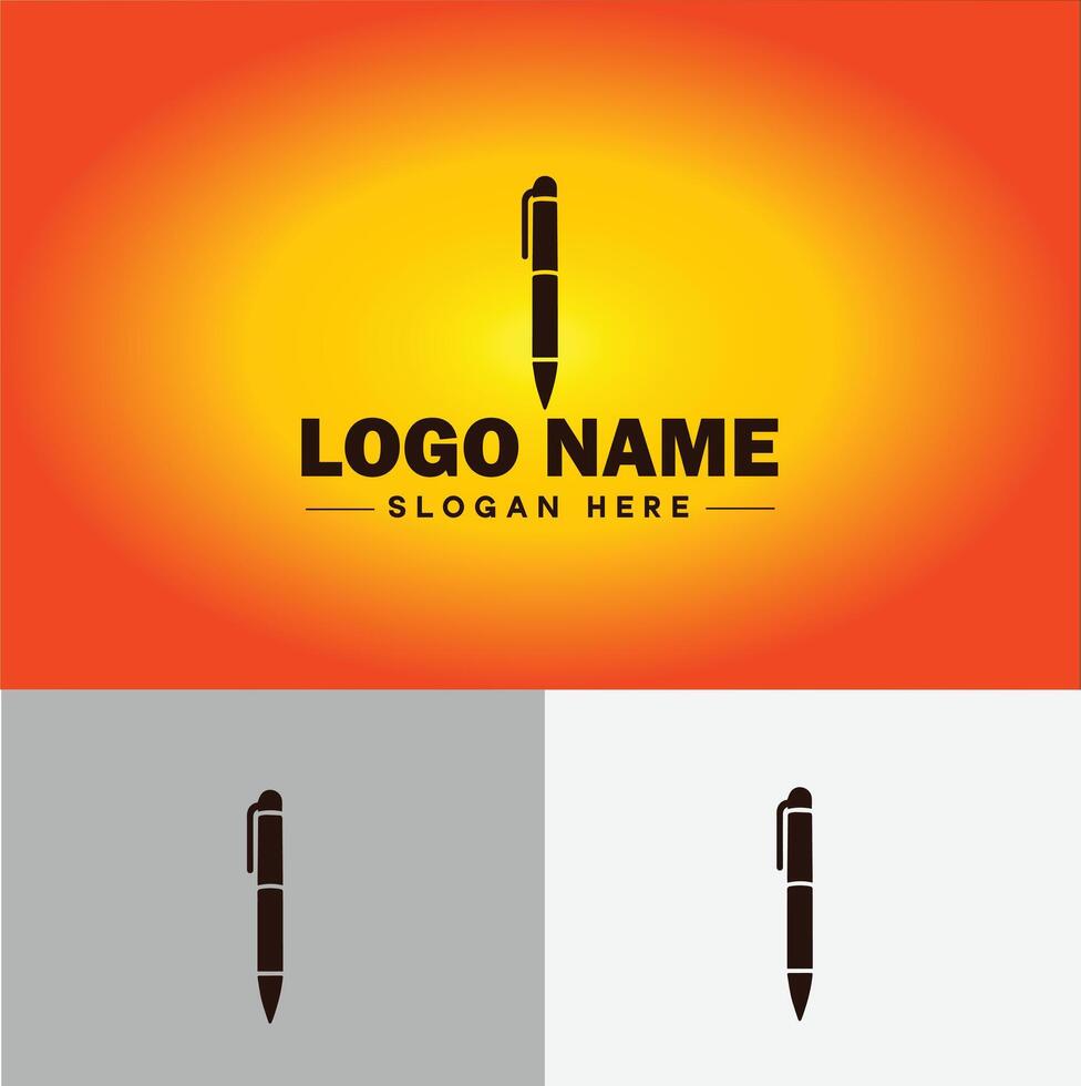 Pen write pencil logo icon for business brand app icon School Education University College Academic Campus pen logo template vector